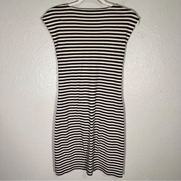THEORY Clinton Stripe Sleeveless Twist-Front Dress Pima Cotton Size Small Petite - Picture 10 of 16